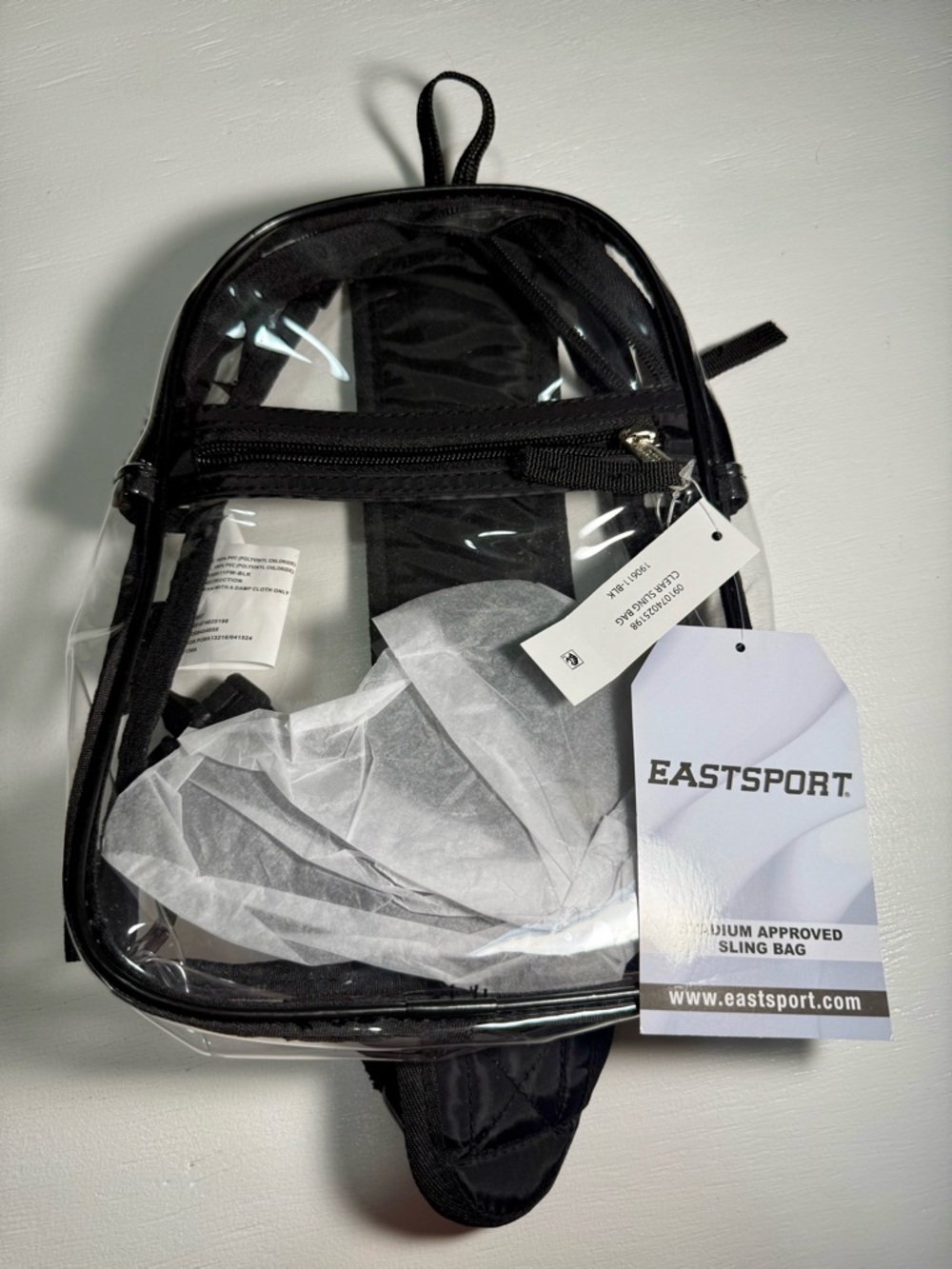 Eastsport Clear Black Crossbody Sling Bag